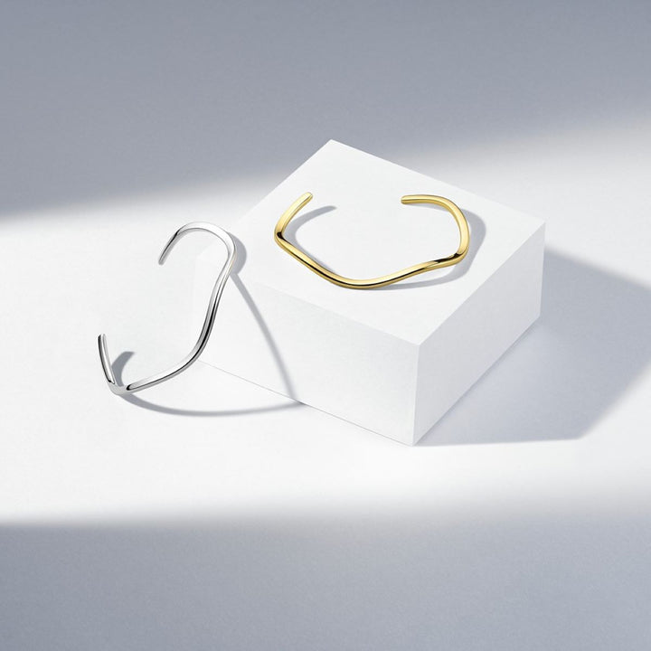 Sif Jakobs Ellera Waves Pianura Gold Bangle -SJ-BG3879-YG