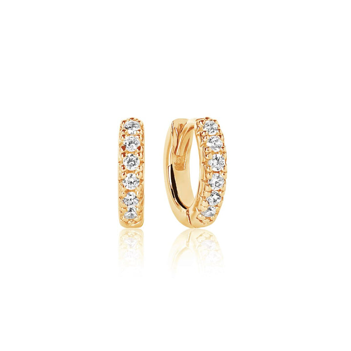 Sif Jakobs Ellera Piccolo Earrings - Gold and White Zirconia - SJ-E1066-CZYG
