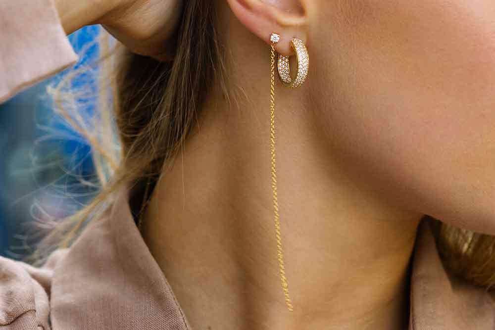 Sif Jakobs Earrings Imperia - 18k Gold Plated with White Zirconia - SJ-E1857-CZ-YG