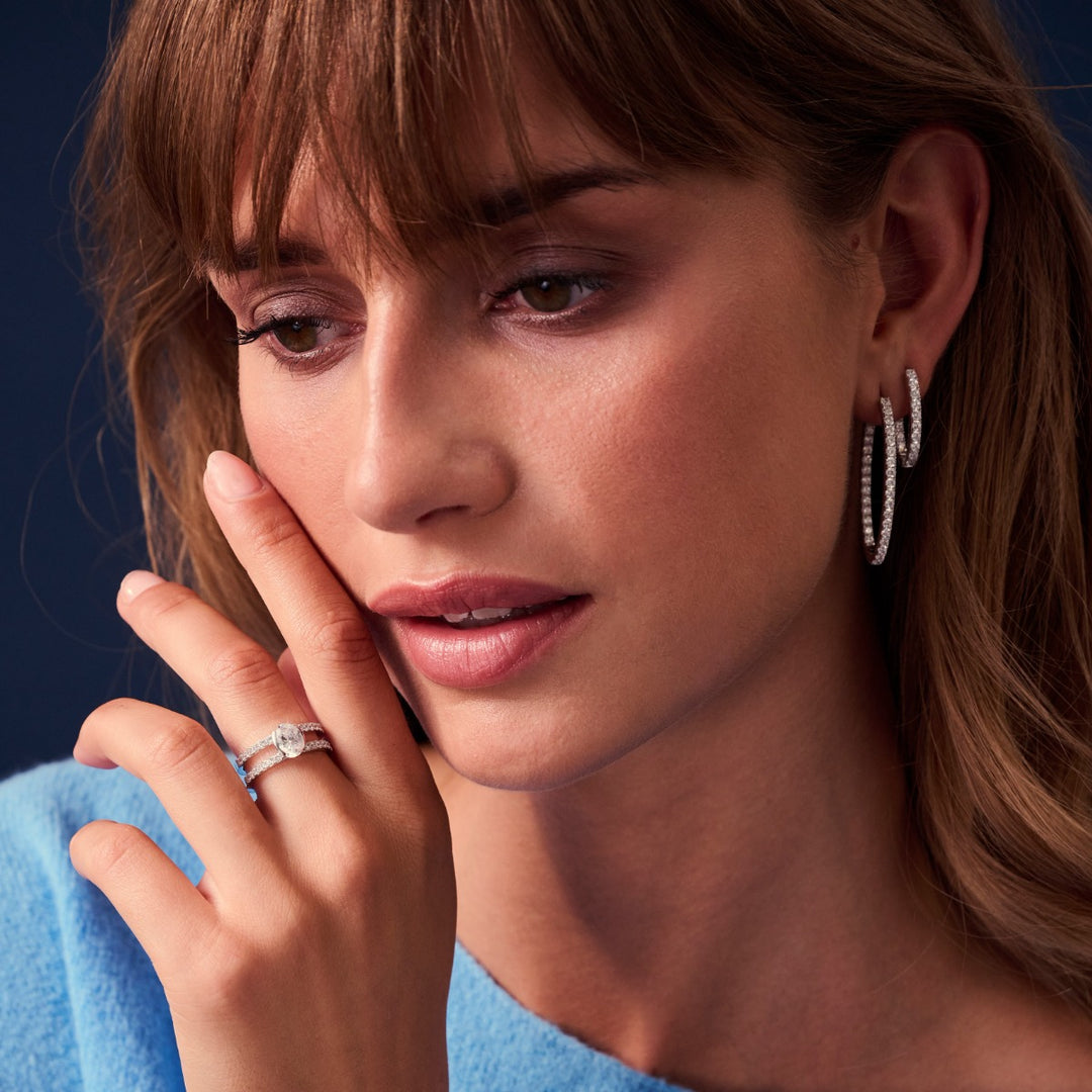 Sif Jakobs Ellisse Piccolo Earrings with White Zirconia - SJ-E2312-CZ