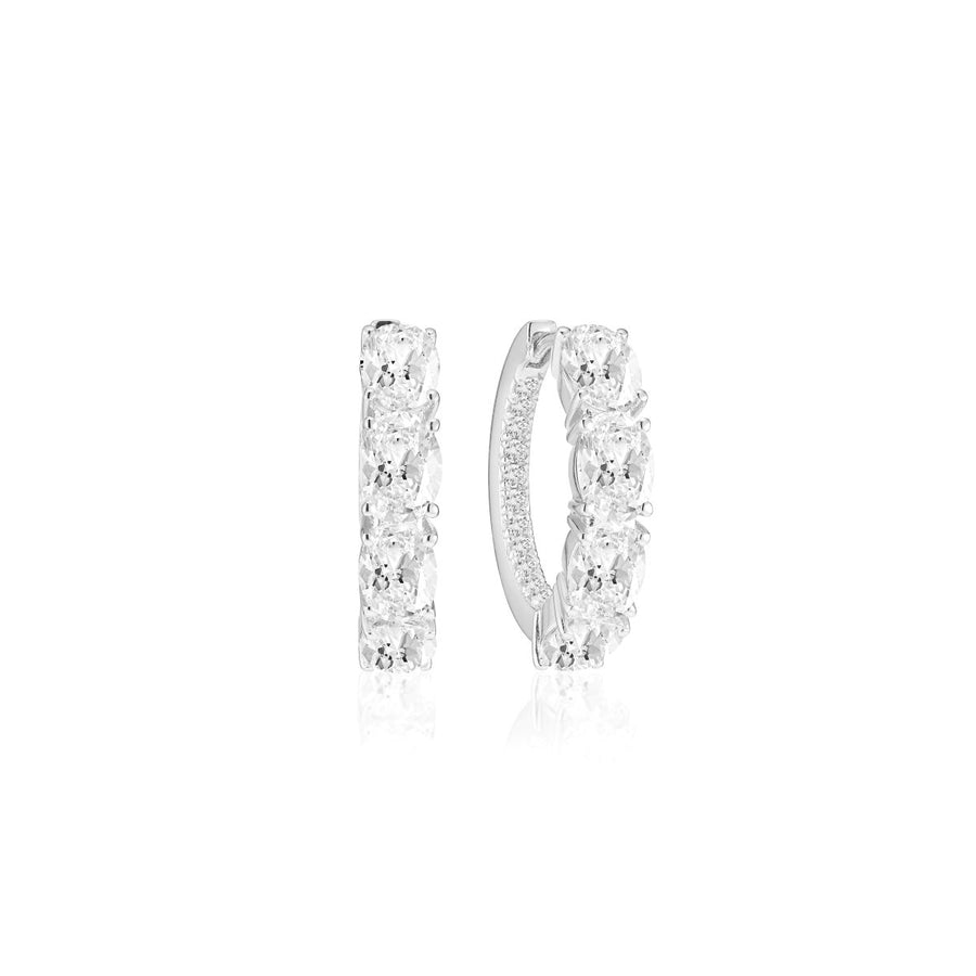 Sif Jakobs Ellisse Creolo Earrings with White Zirconia - SJ-E2315-CZ
