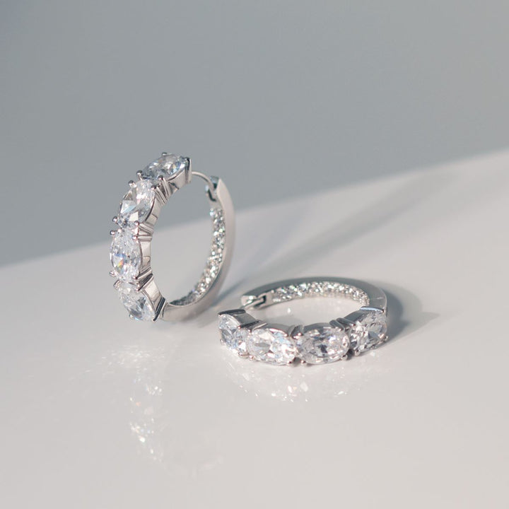 Sif Jakobs Ellisse Creolo Earrings with White Zirconia - SJ-E2315-CZ