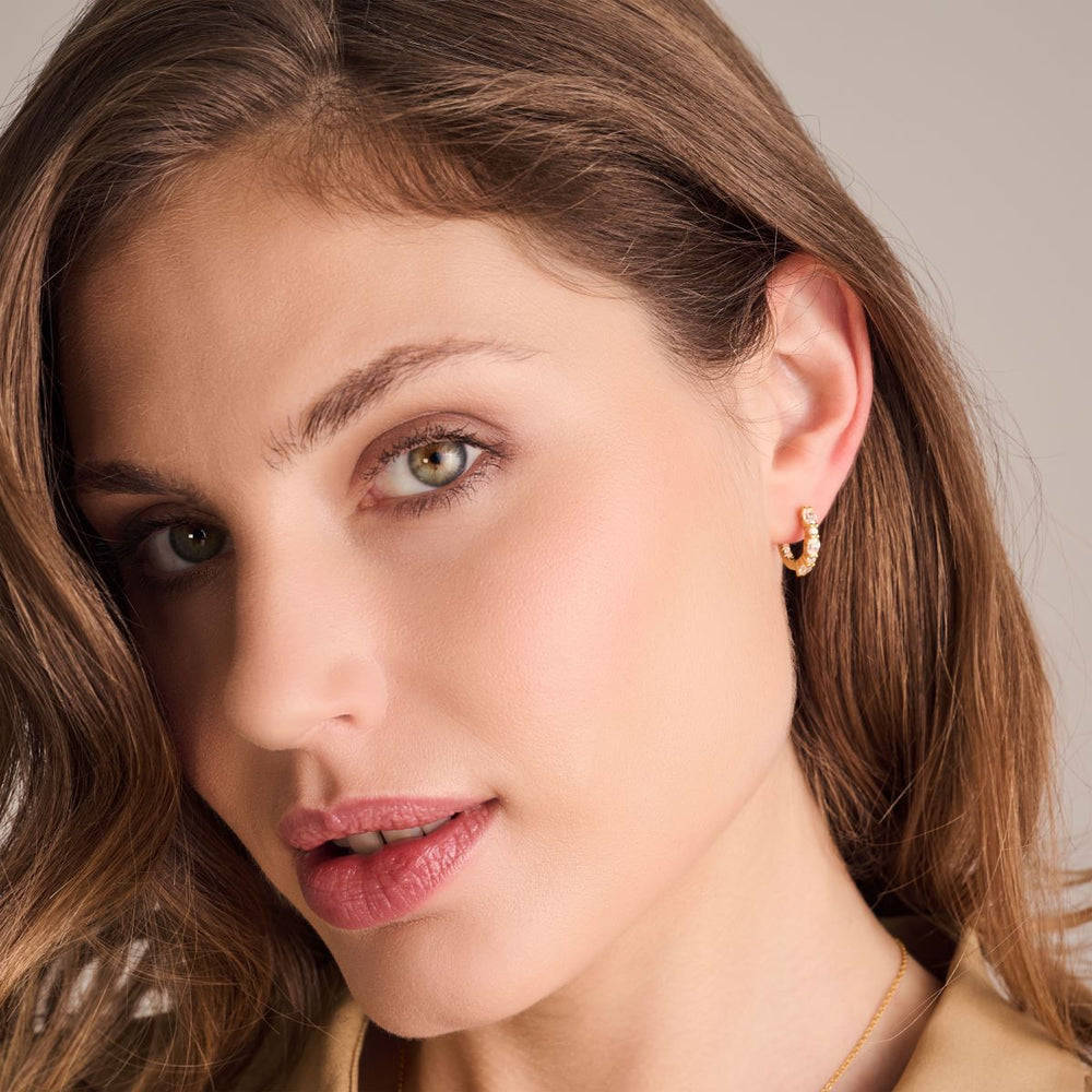 Sif Jakobs Ellera Ovale Medio Earrings - Silver with White Zirconia- SJ-E2412-CZ