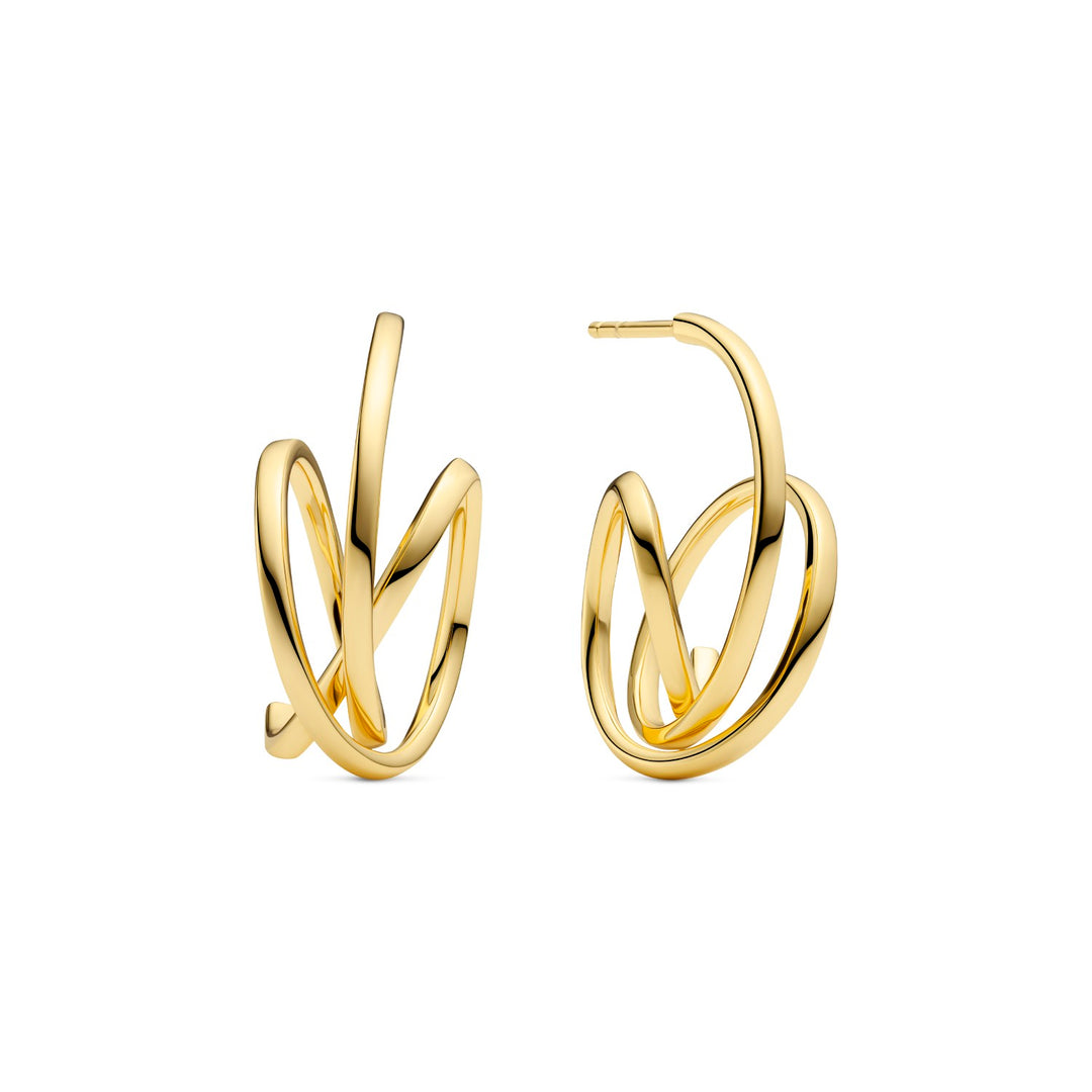 Sif Jakobs Spirale Pianura Grande Gold Earrings. Item code SJ-E2590-YG.
