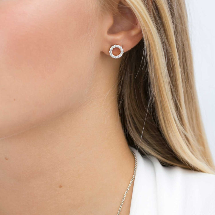 Sif Jakobs Biella Uno Piccolo Earrings - Silver with White Zirconia