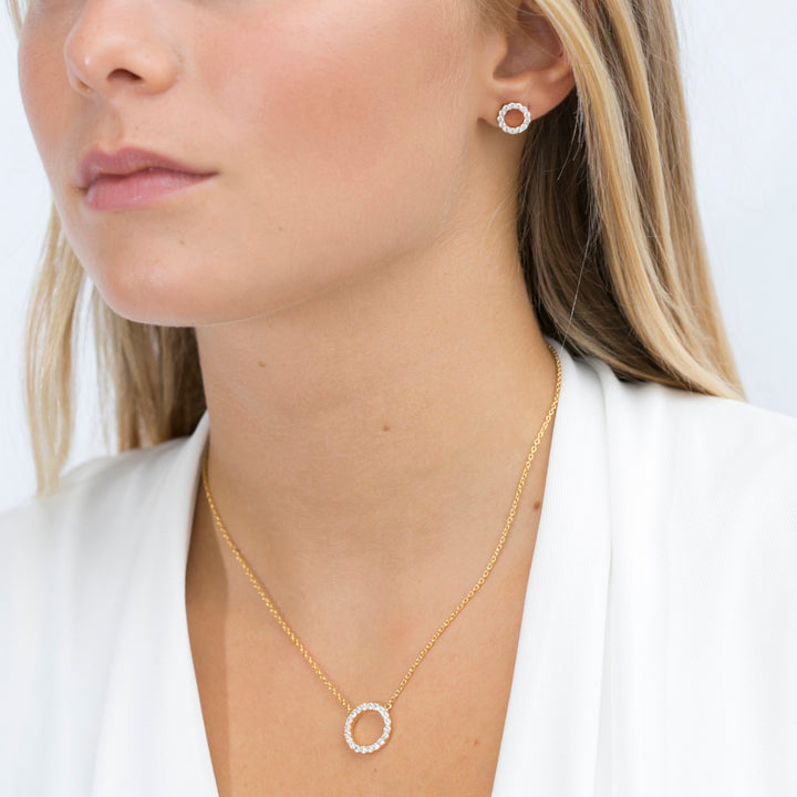 Sif Jakobs Biella Uno Piccolo White Zirconia Gold Earrings SJ-E337-CZ-YG