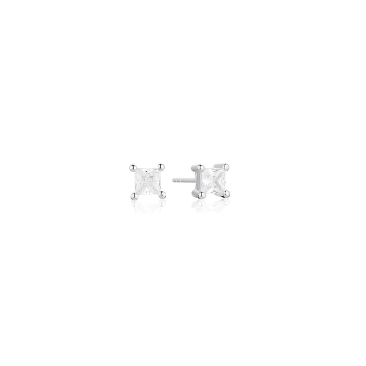Sif Jakobs Ellera Quadrato Earrings - Silver with White Zirconia