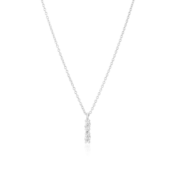 Sif Jakobs Ellera Ovale Piccolo Necklace - Silver with White Zirconia - SJ-N2414-CZ