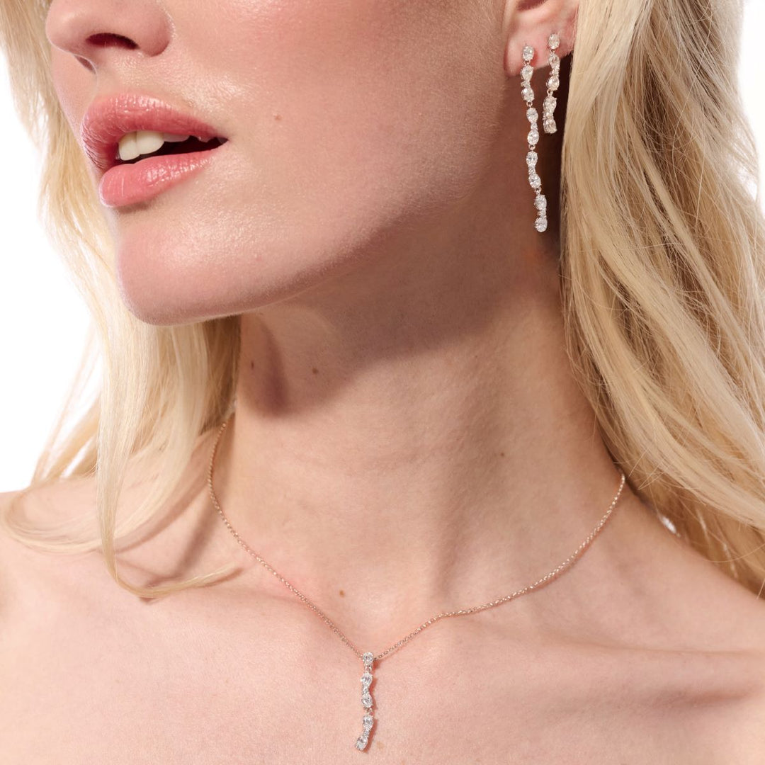 Sif Jakobs Ellera Ovale Lungo - Silver with White Zirconia 