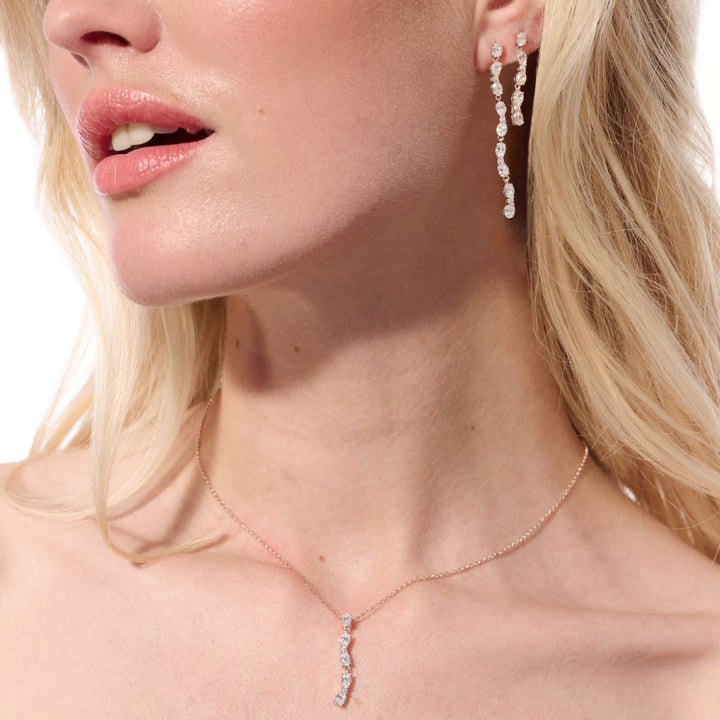 Sif Jakobs Ellera Ovale Lungo - Silver with White Zirconia 