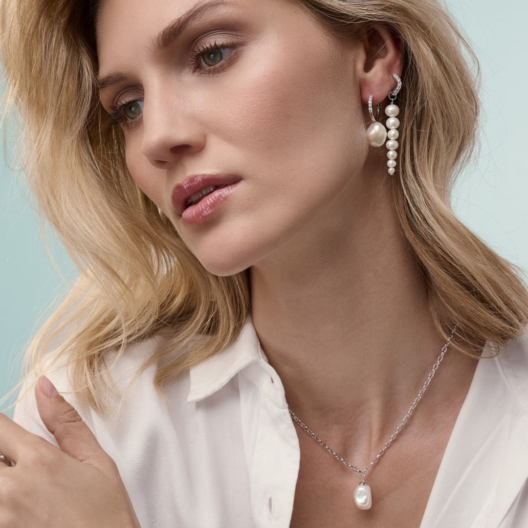 Sif Jakobs Padua Uno Pearl Necklace - Silver - SJ-N2455-P