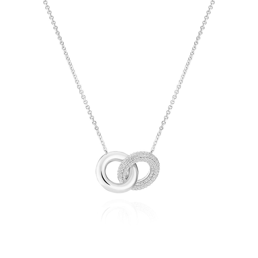 Sif Jakobs Carrara Due Piccolo Necklace - Silver with White Zirconia - SJ-N2477-CZ