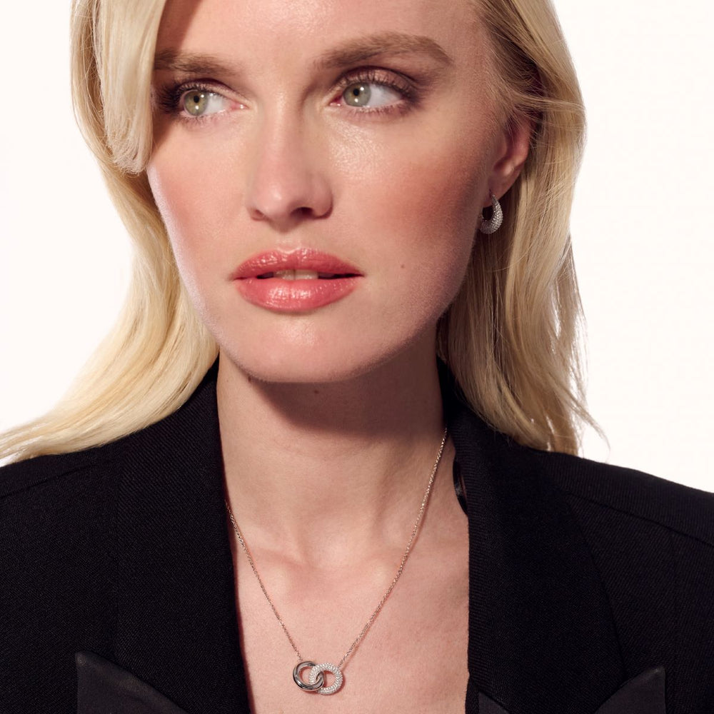Sif Jakobs Carrara Due Piccolo Necklace - Silver with White Zirconia - SJ-N2477-CZ