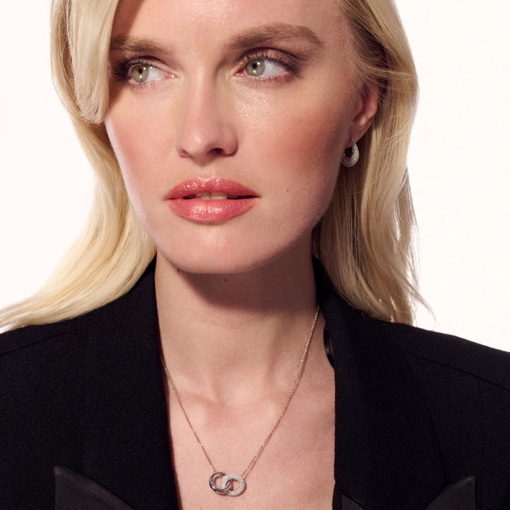 Sif Jakobs Carrara Due Piccolo Necklace - Silver with White Zirconia - SJ-N2477-CZ