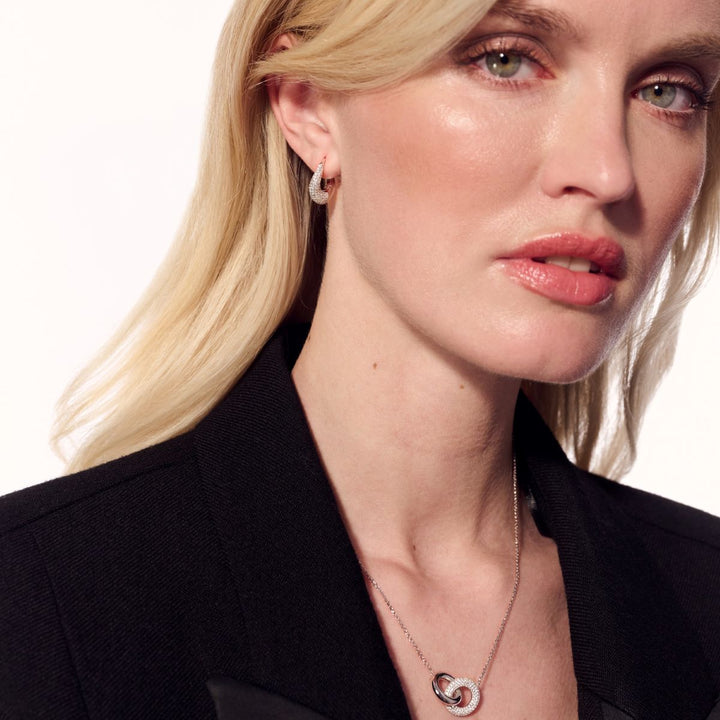Sif Jakobs Carrara Due Piccolo Necklace - Silver with White Zirconia - SJ-N2477-CZ