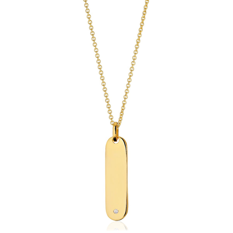 Sif Jakobs Follina Lungo Grande Necklace - Gold with White Zirconia