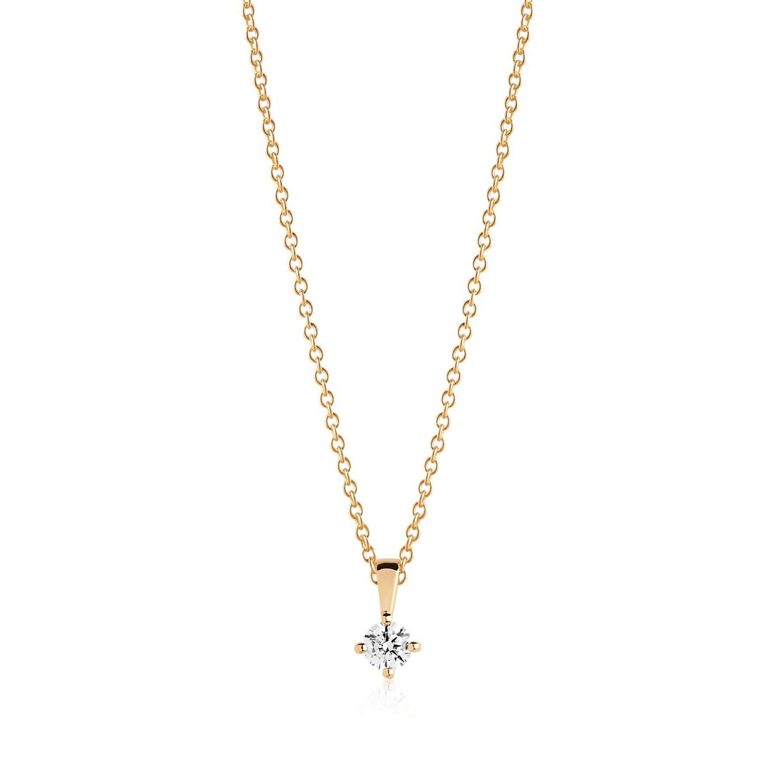 Sif Jakobs Princess Piccolo Pendant Necklace - Gold with White Zirconia - SJ-P4MMRD-CZ-YG-45