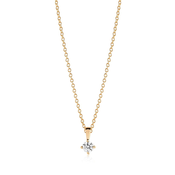 Sif Jakobs Princess Piccolo Pendant Necklace - Gold with White Zirconia - SJ-P4MMRD-CZ-YG-45