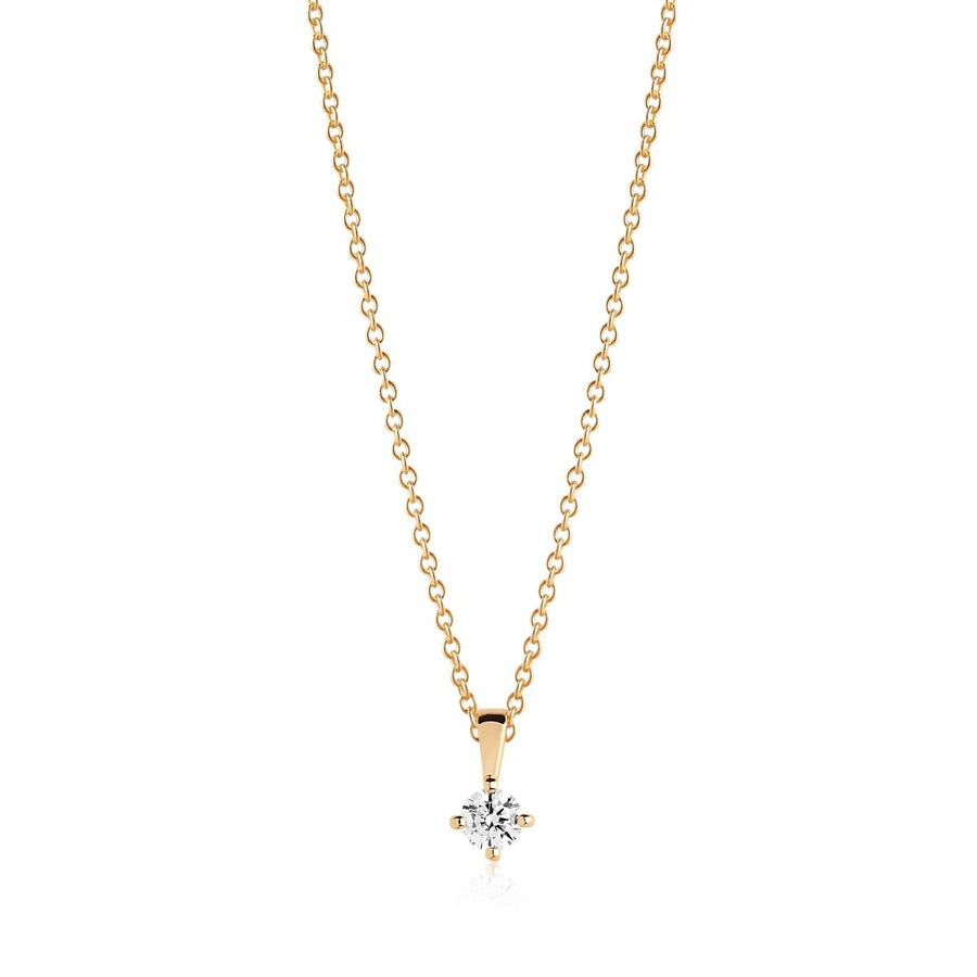 Sif Jakobs Princess Piccolo Pendant Necklace - Gold with White Zirconia - SJ-P4MMRD-CZ-YG-45