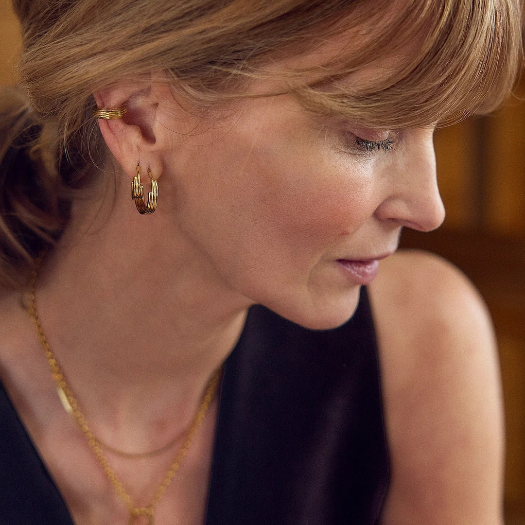 Rachel Jackson Medium Evolve Hoop Earrings Gold PME02GP
