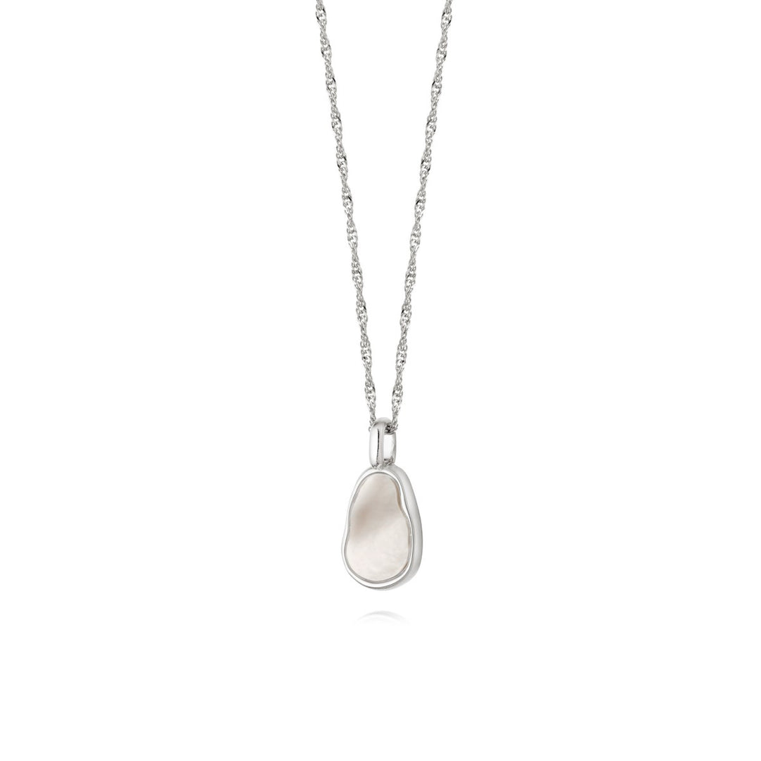 Daisy Isla Mother Of Pearl Necklace - Silver SN05_SLV
