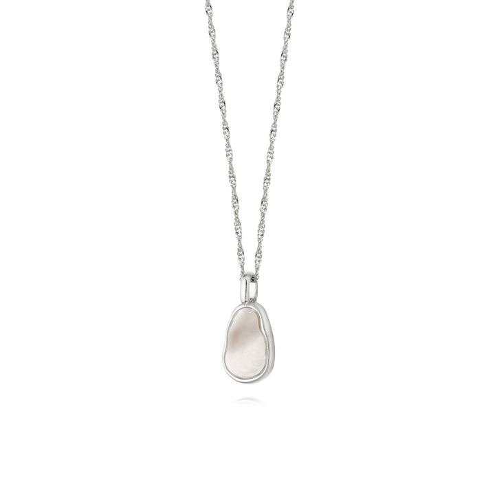 Daisy Isla Mother Of Pearl Necklace - Silver SN05_SLV