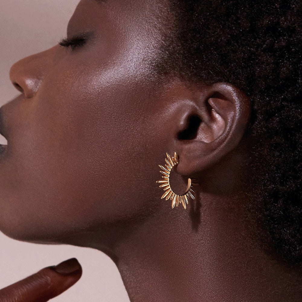 Rachel Jackson Electric Goddess Medium Hoop Earrings Gold SNE27GP