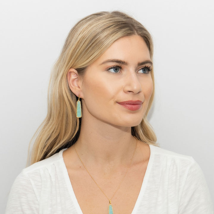 Sarah Alexander Soho Amazonite Wedge Earrings