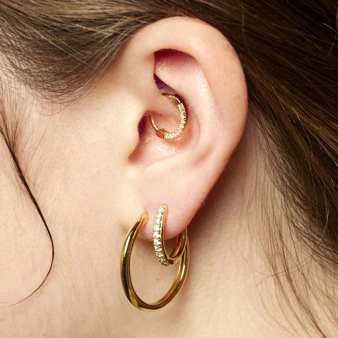 Scream Pretty Sparkling Daith Hoop Single Earring - Gold