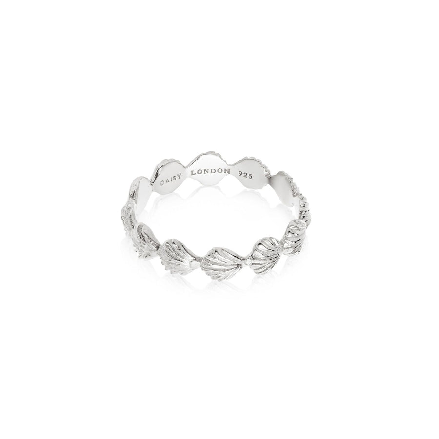 Daisy Isla Shell Stacking Ring - Silver / Small