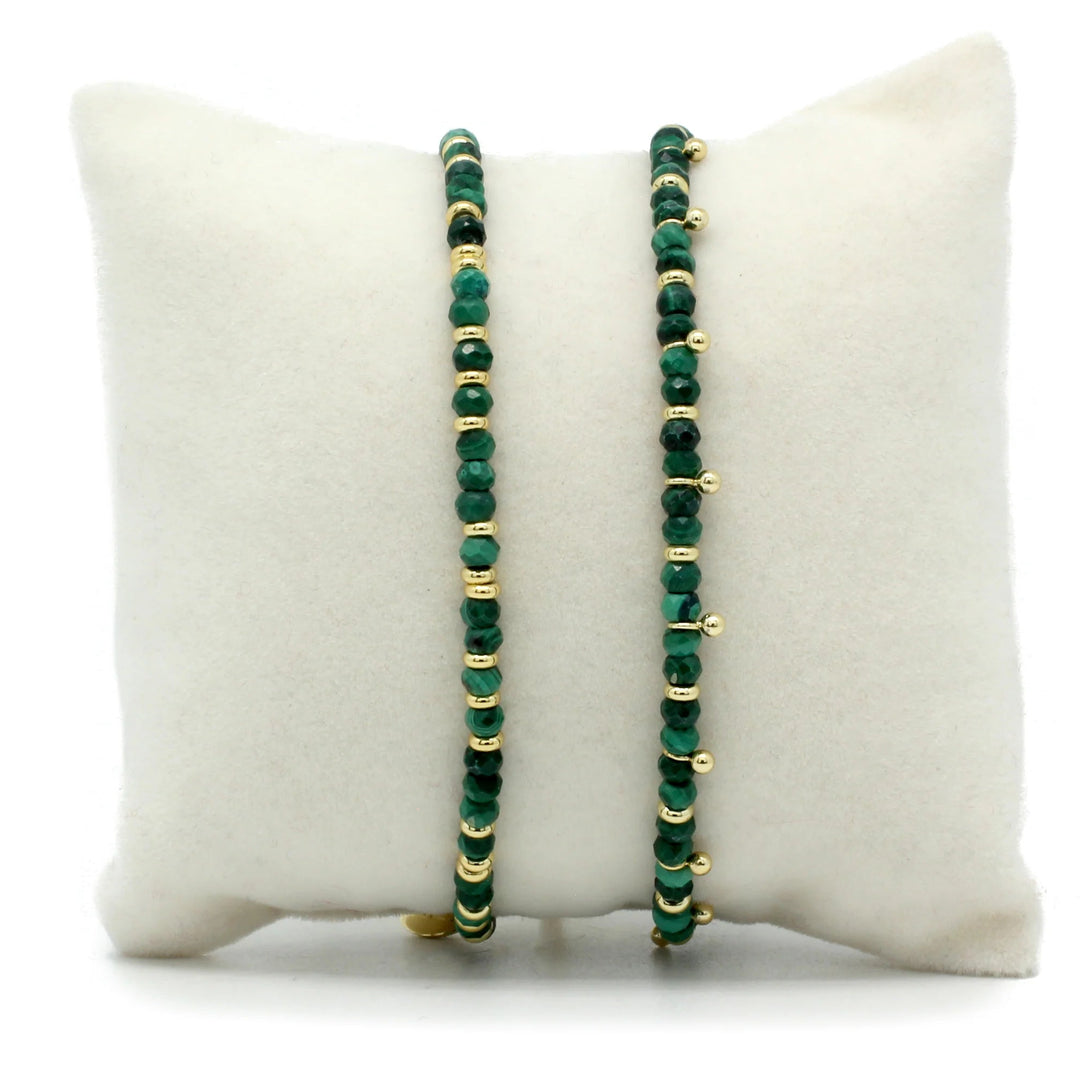 Boho Betty Mystical Malachite Gold Slider Bracelet
