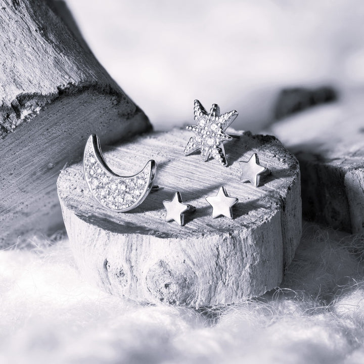 Tish Lyon 14ct White Gold Star Threadless Labret Single Earring TLPIN109-W