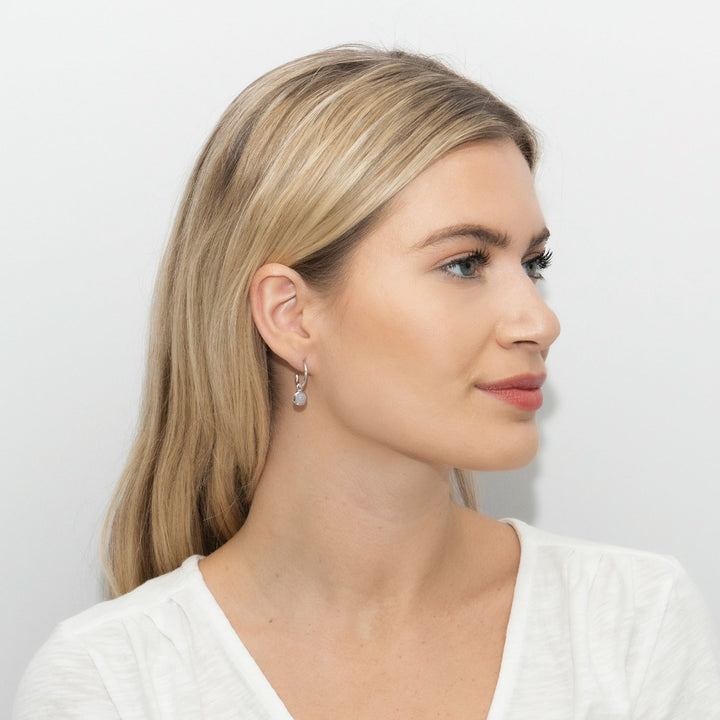 Sarah Alexander Starling Blue Lace Agate Mini Hoop Earrings