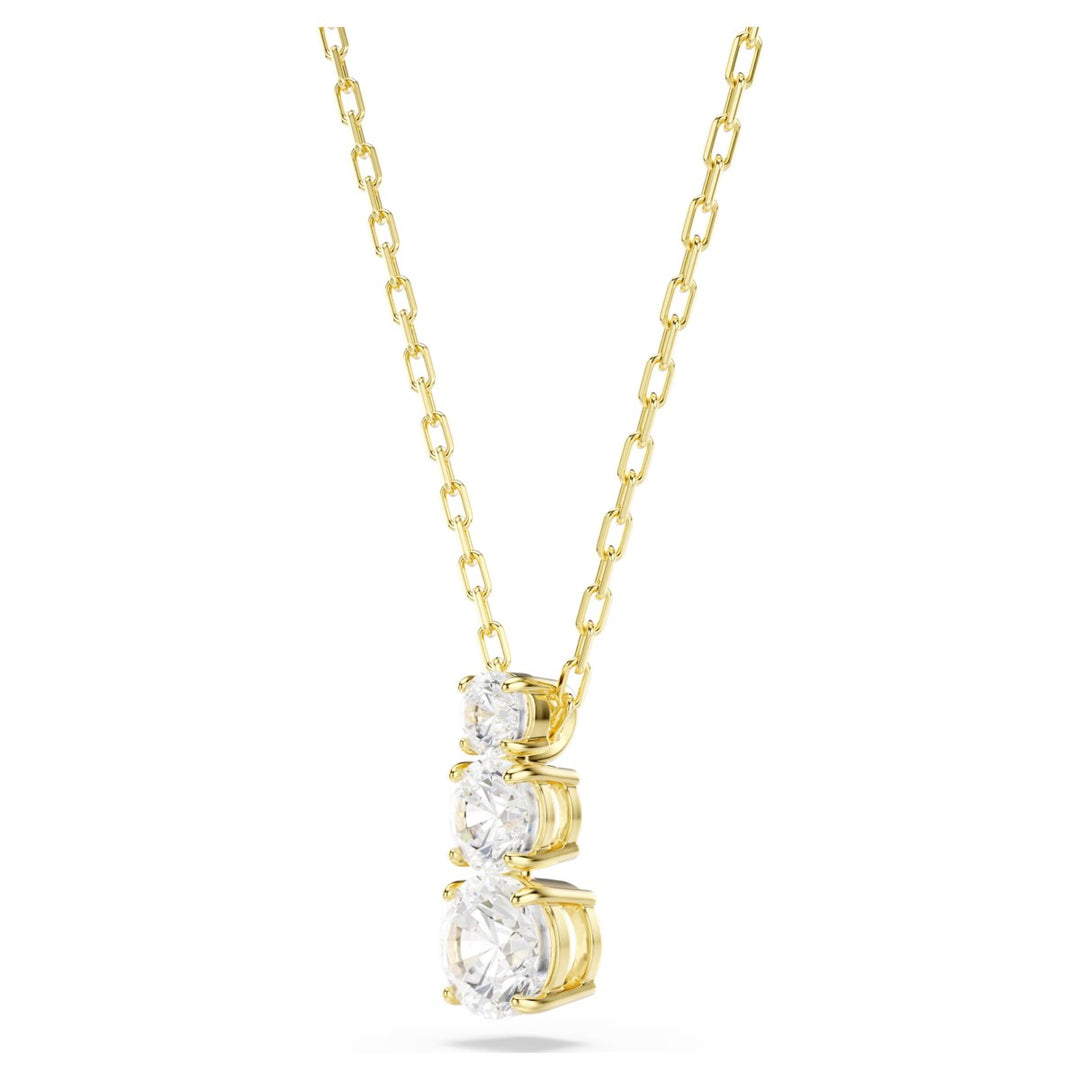 Swarovski Attract Trilogy Round Pendant - White with Gold Tone Plating 5723298