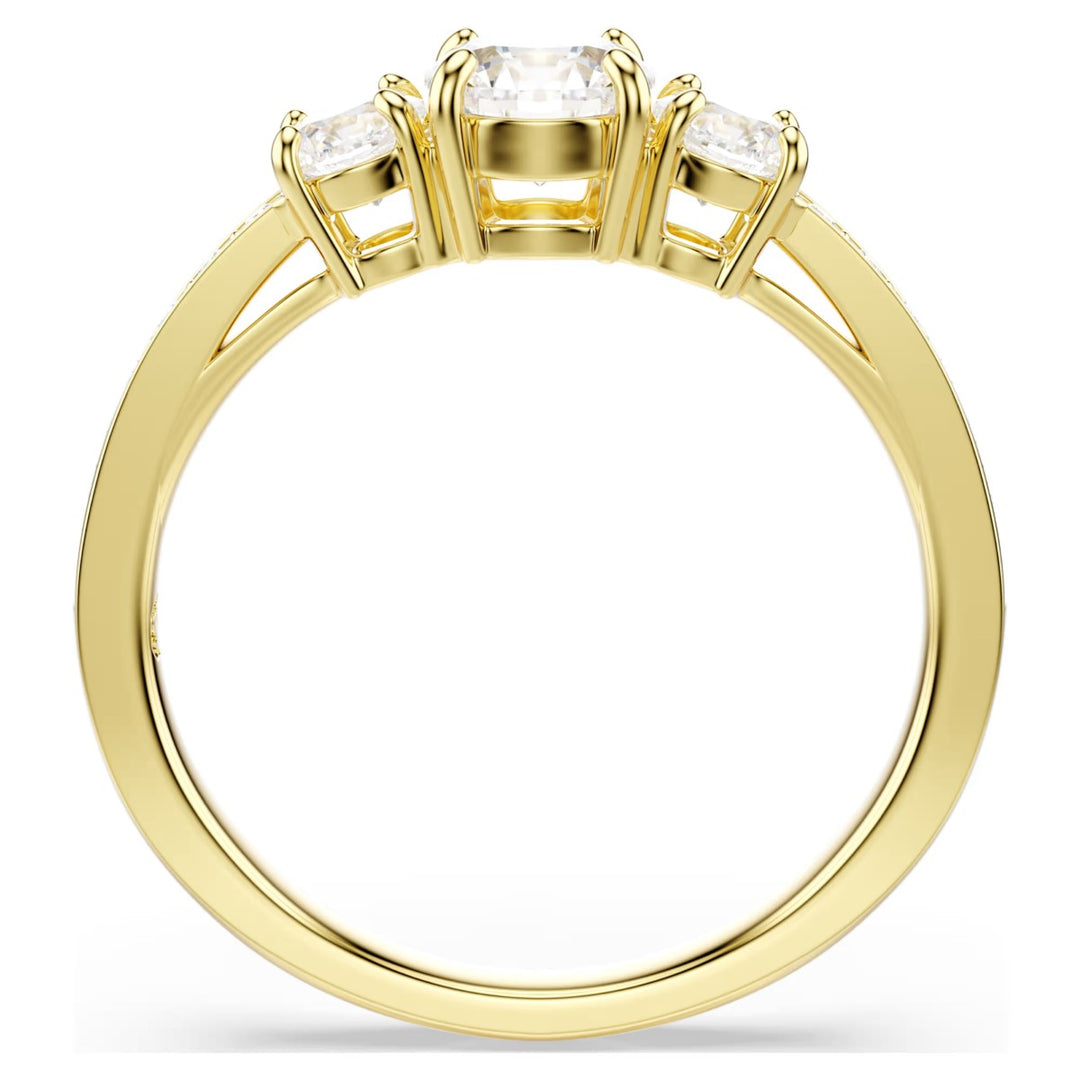 Swarovski Attract Trilogy Round Ring - White with Gold Tone Plating