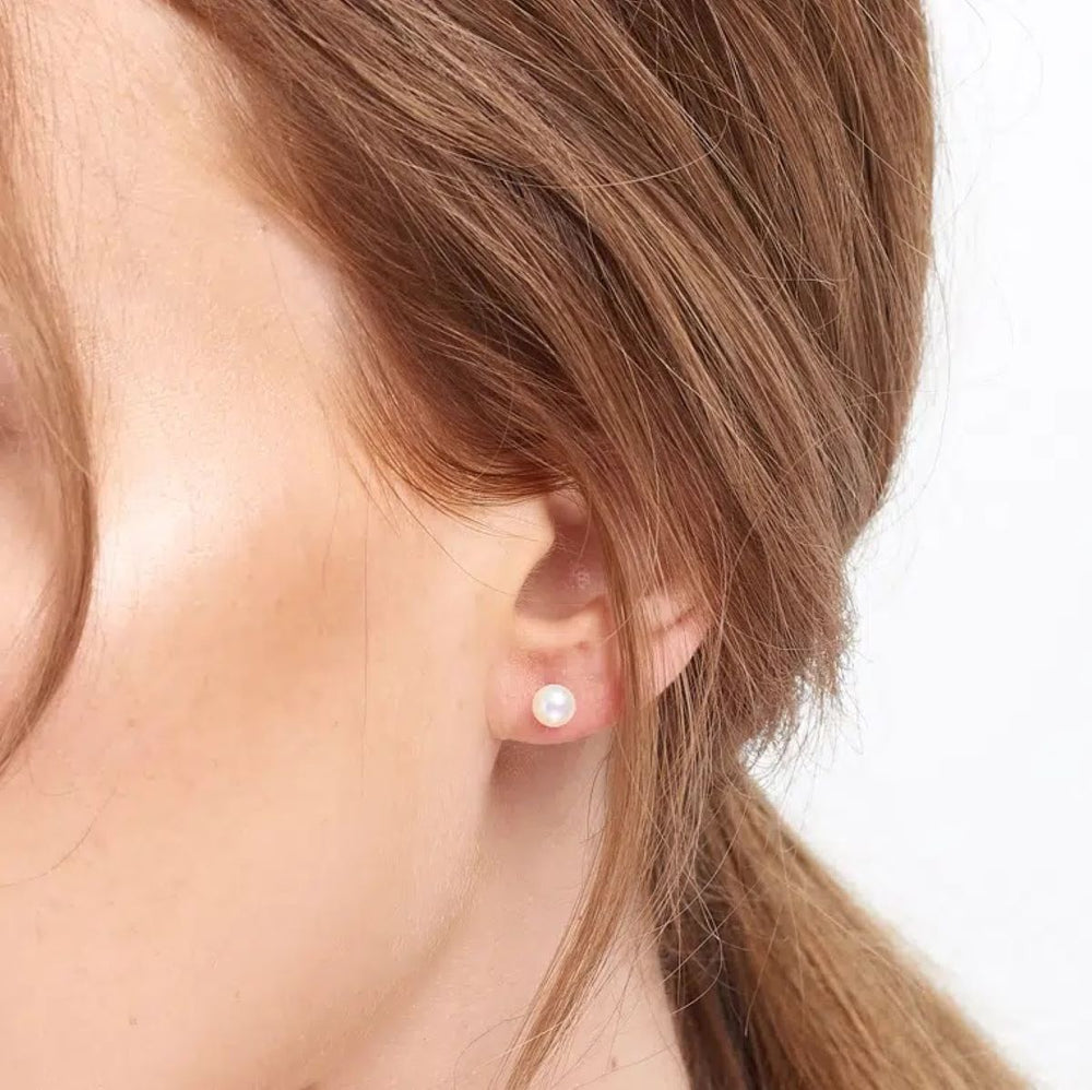 Jersey Pearl Stud Earrings 5mm