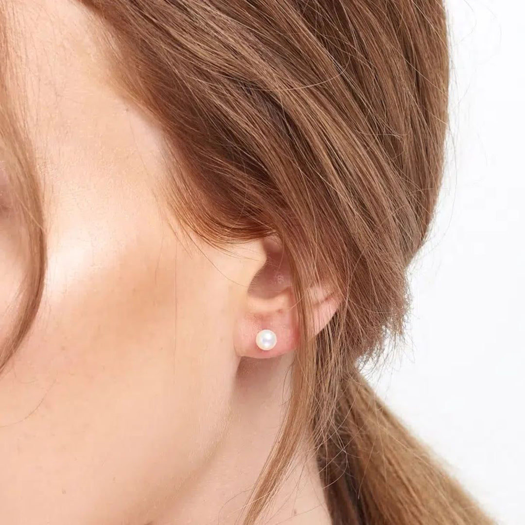 Jersey Pearl Stud Earrings 5mm