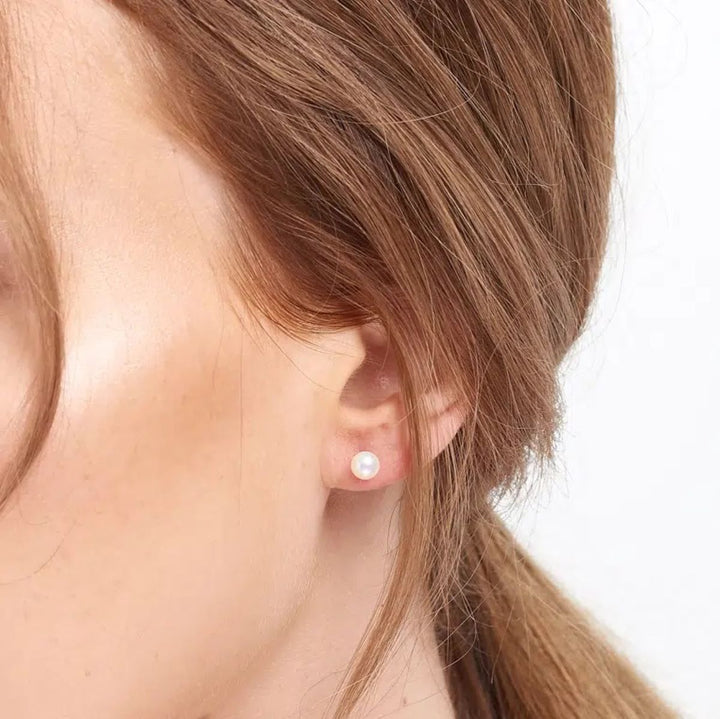 Jersey Pearl Stud Earrings 5mm