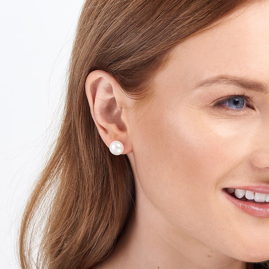 Jersey Pearl Stud Earrings 9mm - 919715