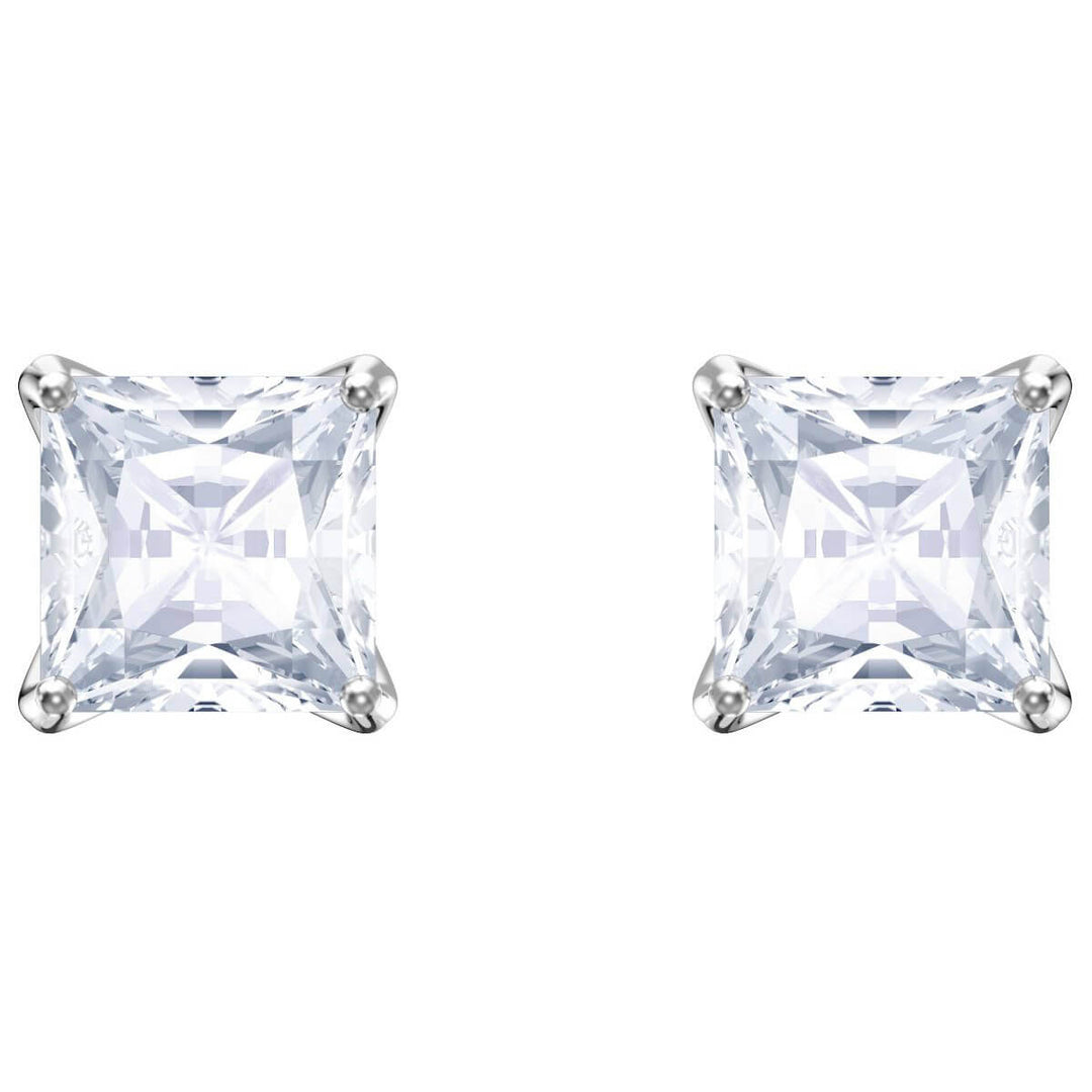 Swarovski Attract Stud Pierced Earrings, White, Rhodium Plating 5430365