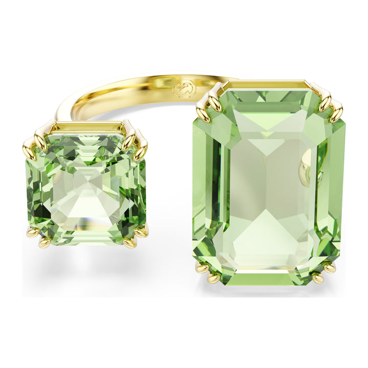 Niche Jewellery Swarovski Millenia Octagon Cut Green Gold Tone Plated
