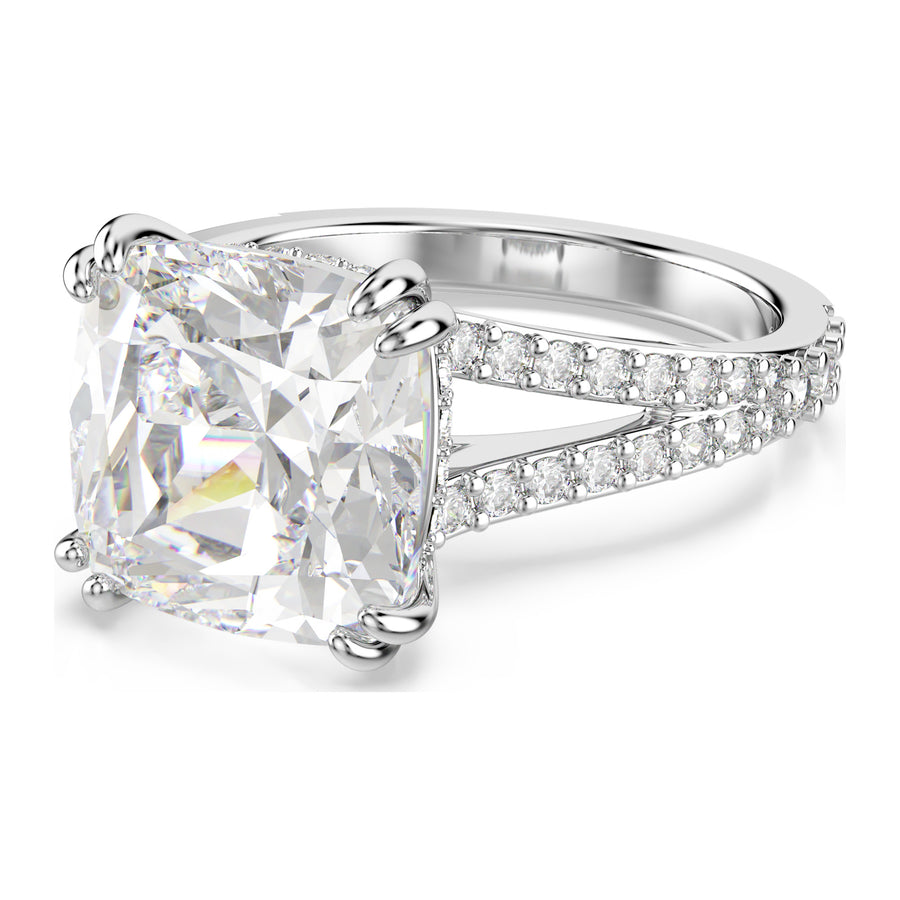 Niche Jewellery Swarovski Constella Cocktail Ring Square Cut Pavé White Rhodium Plated