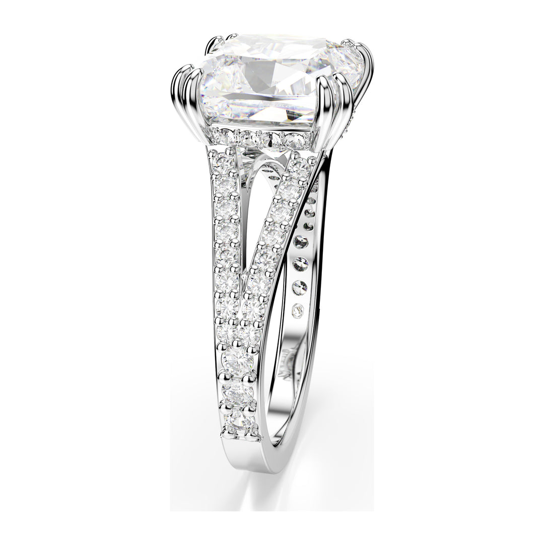 Niche Jewellery Swarovski Constella Cocktail Ring Square Cut Pavé White Rhodium Plated detail