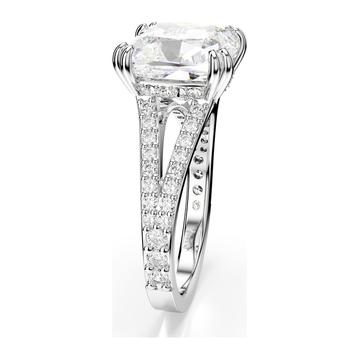 Niche Jewellery Swarovski Constella Cocktail Ring Square Cut Pavé White Rhodium Plated detail