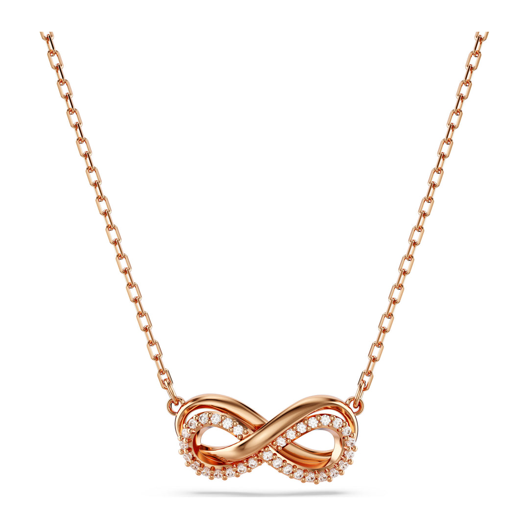 Niche Jewellery Swarovski Hyperbola Pendant Pavé Infinity White Rose Tone Plated