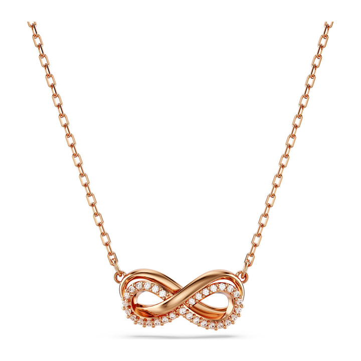 Niche Jewellery Swarovski Hyperbola Pendant Pavé Infinity White Rose Tone Plated