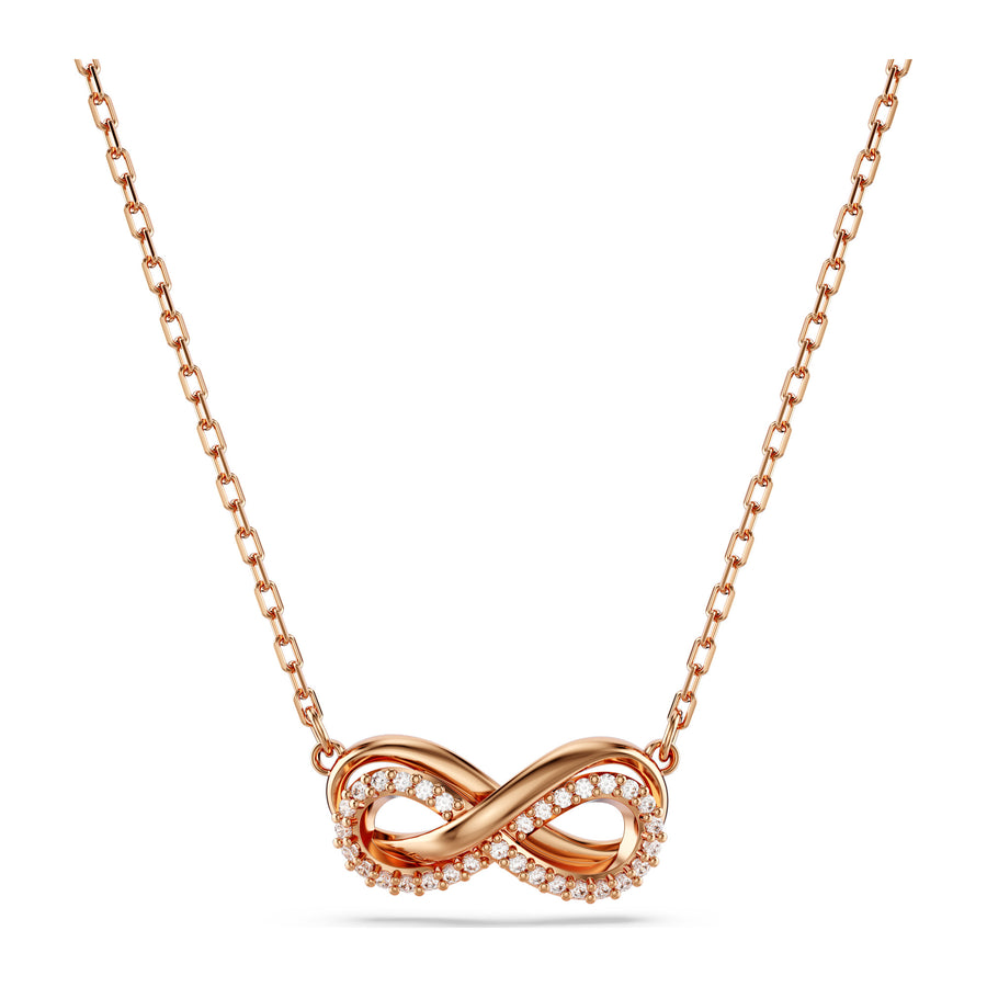 Niche Jewellery Swarovski Hyperbola Pendant Pavé Infinity White Rose Tone Plated