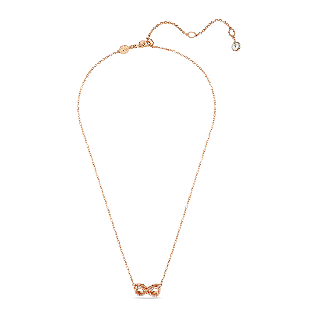 Niche Jewellery Swarovski Hyperbola Pendant Pavé Infinity White Rose Tone Plated detail