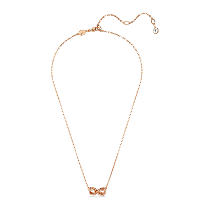 Niche Jewellery Swarovski Hyperbola Pendant Pavé Infinity White Rose Tone Plated detail