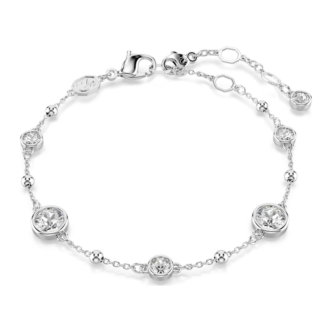 Niche Jewellery Swarovski Imber Bracelet Round Cut - White with Rhodium Plating